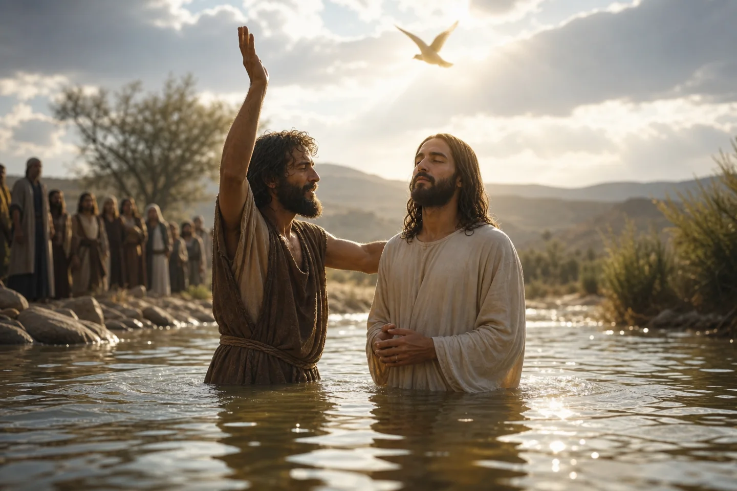 Ilustración sobre El bautismo de Jesús: qué ocurrió y qué significa