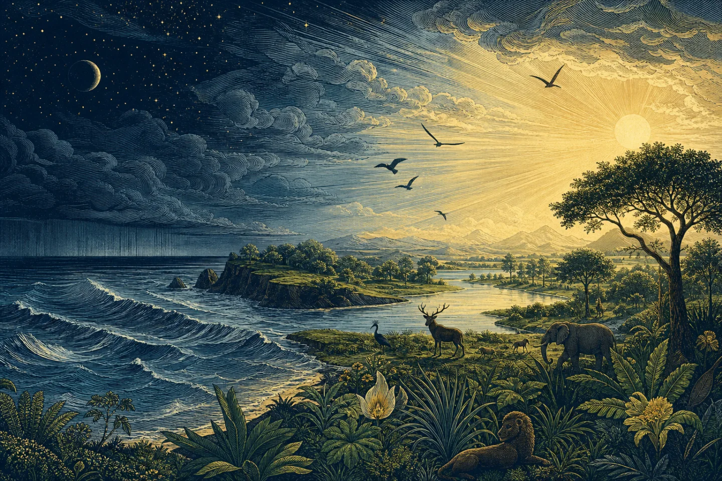 Representación artística de ¿Qué dice Génesis sobre la creación?