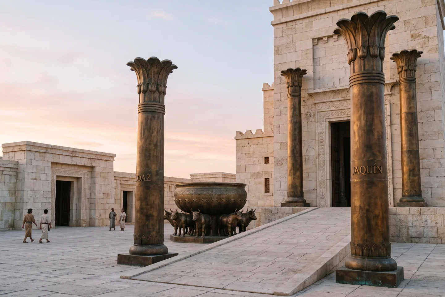 Biblical illustration related to 1 Kings 7
